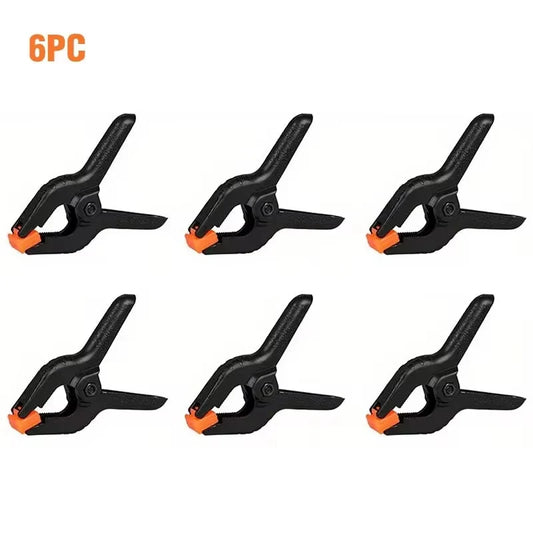 Spring Clamps for Background Muslin Canvas Paper Chromakey Screen Clip, Carpenter Tool, Heavy Duty Plastic, Photo Studio, 3", 6pcs 