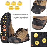 Grampos de neve para gelo e neve, grampos de borracha antiderrapantes, grampos de tração, caminhadas, escalada, corrida, 10 parafusos prisioneiros de aço, 2 peças