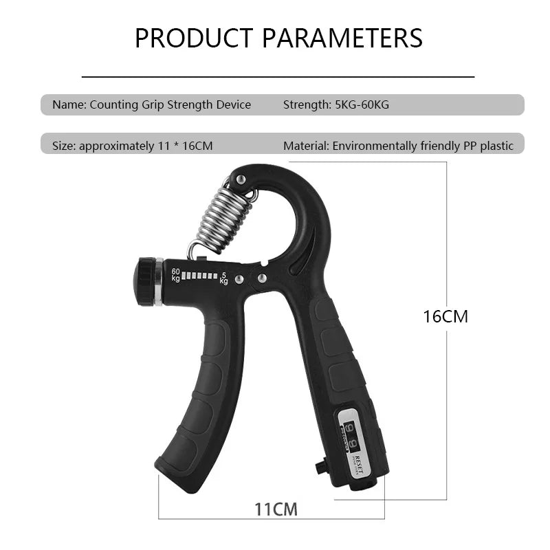 Grip Strength Trainer for Muscle Building, Forearm Strengthener, Hand Gripper, Adjustable Resistance 