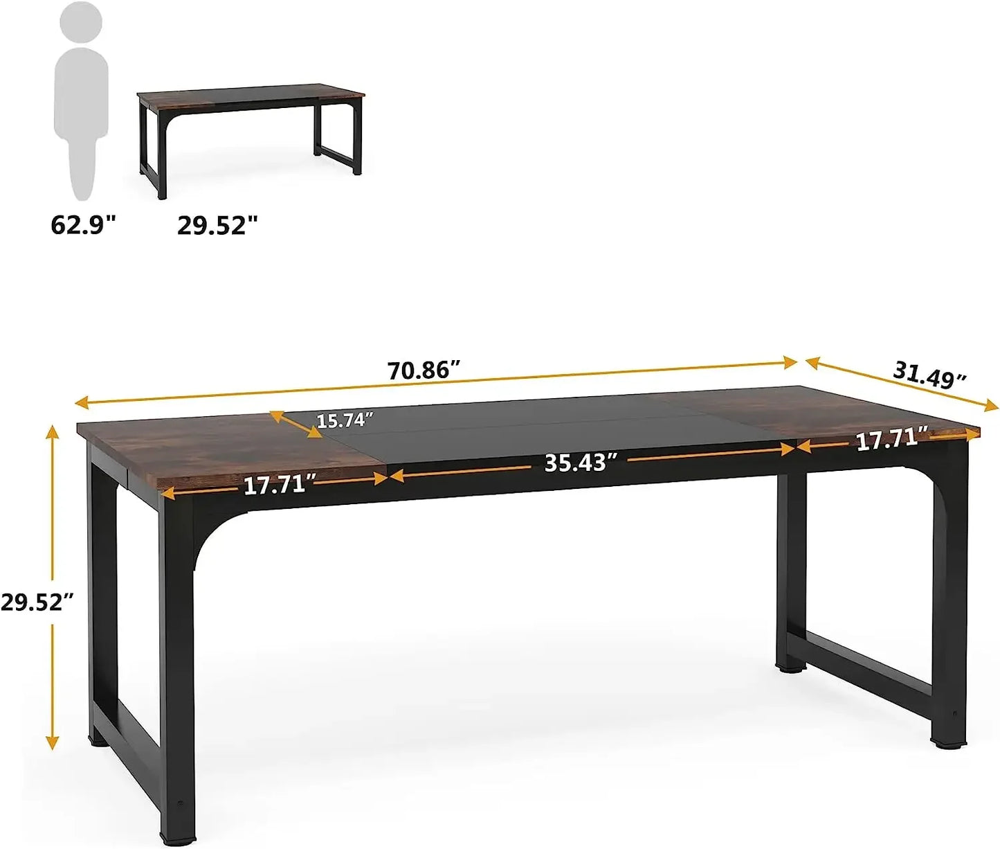 Trims-large modern computer desk for office, study table, writing desk, workstation for home 