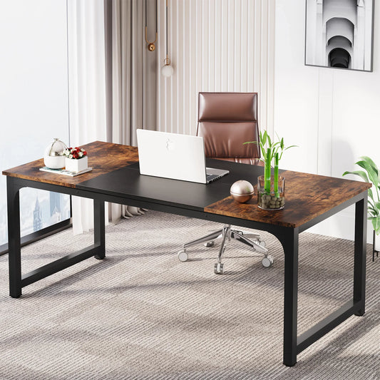 Guarnições-grande mesa do computador moderno para escritório, mesa de estudo, escrivaninha, estação de trabalho para casa