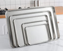 Rectangle Steamed Sausage Noodles Storage Trays Stainless Steel Fruit Dish Restaurant Hotel Kitchen Pastry Food Baking Plates
