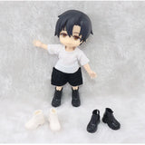 HOUZIWA White Black OB11 Doll Shoes Plastic