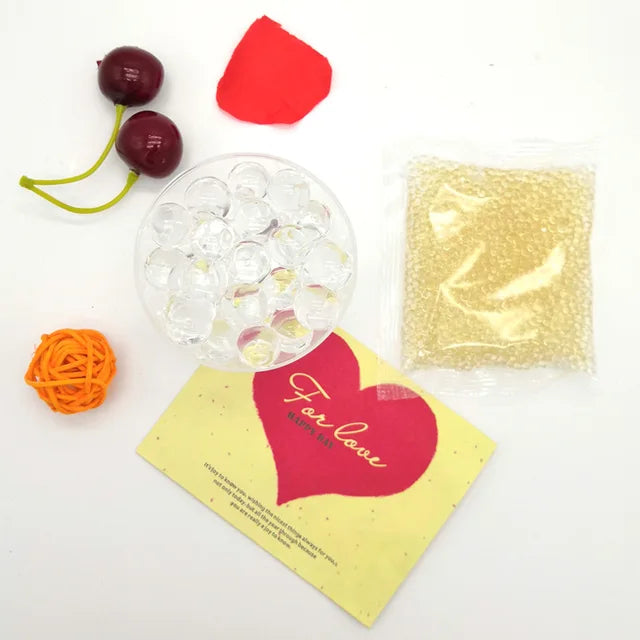 Perlas de agua con forma de tierra de cristal, bolas de gelatina mágicas de hidrogel para hacer crecer barro, decoración para bodas y el hogar, gran oferta, 300 unidades por lote 