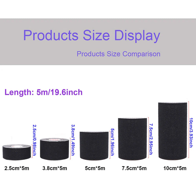 Cinta de kinesiología de 5 tamaños, Elastoplast atlético, recuperación deportiva, flejado para gimnasio, vendaje impermeable para alivio del dolor muscular de tenis