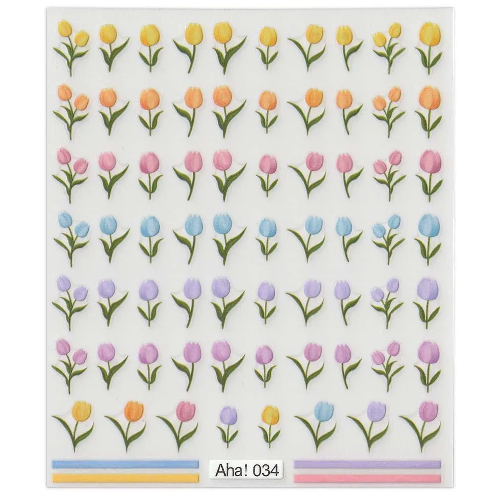42Model Sticker Nail Decal 3D Adhesive Patch,Smile/Animal/Flower Nail Art Decorations Manicure Sticker Easter Day Design Decal-