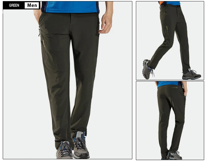 LNGXO Hiking Pants Men Quick Dry Trekking Camping Climbing Running Outdoor Rain Pants Stretch Breathable Elasticity Trousers Men