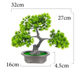 27cm Artificial Pine Plants Bonsai Fake Tree Ornaments Plastic Plants Landscape Simulation Tree for Home Room Desktop Decoration