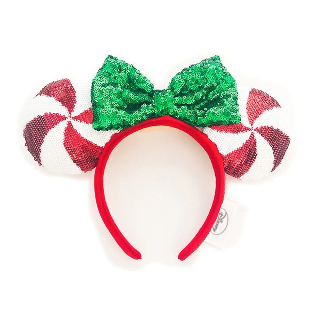 Diadema con orejas de Minnie y lazos grandes de Disney, ideal para disfraz de cosplay, de peluche, para adultos y niños. 