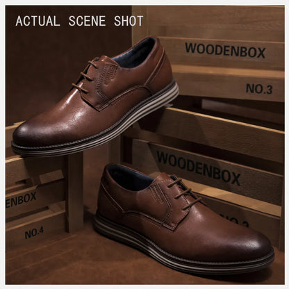 BHKH Male Sneakers Autumn/Winter traf Leather Men Casual Shoes Business Work Office Lace-up Dress shoes For Men Size47