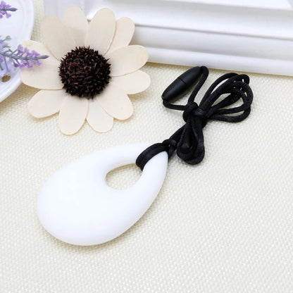 Collar sensorial para masticar, paquete de colgante de silicona para masticar, juguete de entrenamiento y desarrollo para bebés en dentición, autismo y ansiedad.