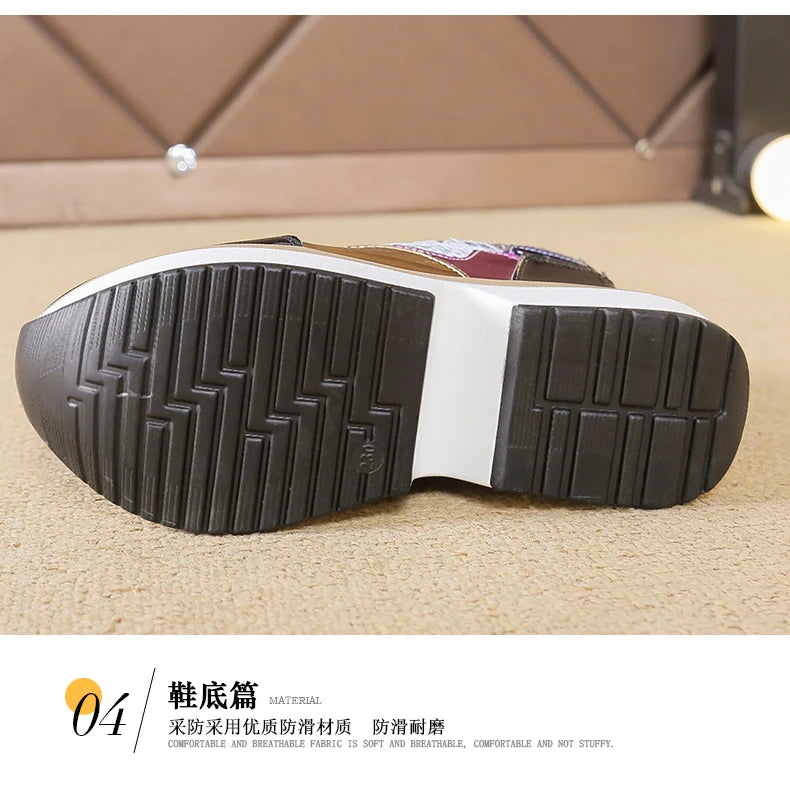 Fashion White Sneakers Women's High Platform Casual Shoes Height Increasing Leather Shoes 10 CM Thick Sole Trainers Tennis Sports