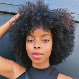 MsSunlight Afro Kinky Curly Wig Human Hair Short Wigs For Women Human Hair 100% Natural 4B 4C Brazilian Hair Wigs Full Machine