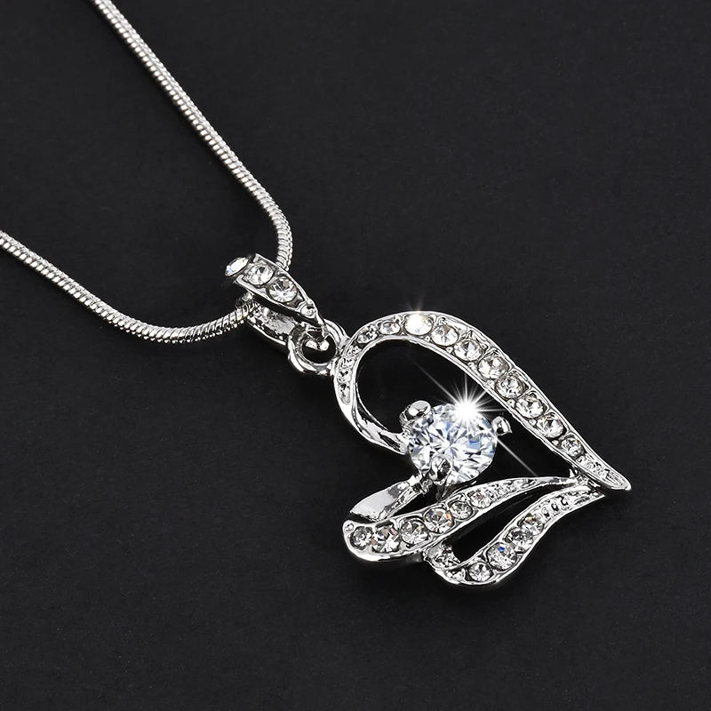 2023 Classic Wedding Crystal Color Teardrop Pendant Necklace for Women Trendy Rhinestone Collar Necklace Jewelry statement