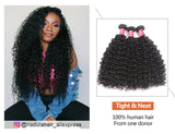 Kit mechas de cabelo humano cacheado natural - Cabelo virgem