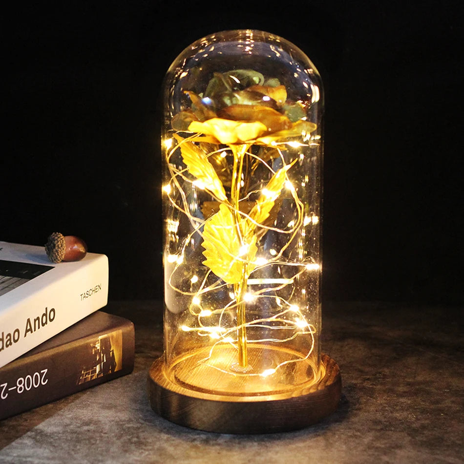 Envío directo de flores artificiales Galaxy Rose, La Bella y la Bestia, decoración de boda, regalo creativo para el Día de San Valentín, regalo para la madre.