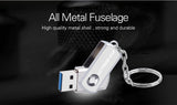 Stainless Steel USB 3.0 USB Flash Drive 256GB 128GB Rotation Pen Drive 16GB 32GB 64GB Pendrive USB Memory Stick with Keychain