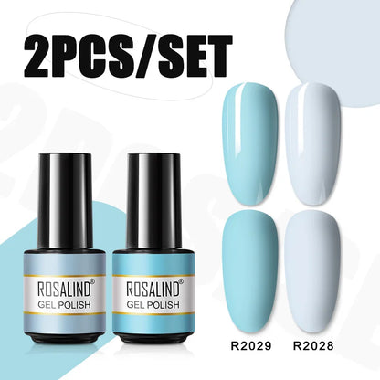 ROSALIND Nail Gel Manicure Set Hybrid Varnish Kit For Nails Art UV Lamp Semi Permanent Nail Gel Polish Set With Good Pack