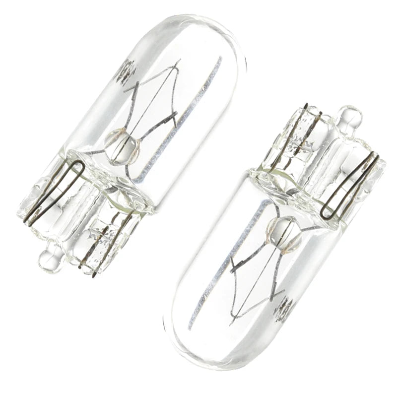 10 X White T10 W5W 501 194 Clear Signal Lamp Glass 12V 5W Warm White W2.1x9.5d Single Filament Car Bulb Auto Light