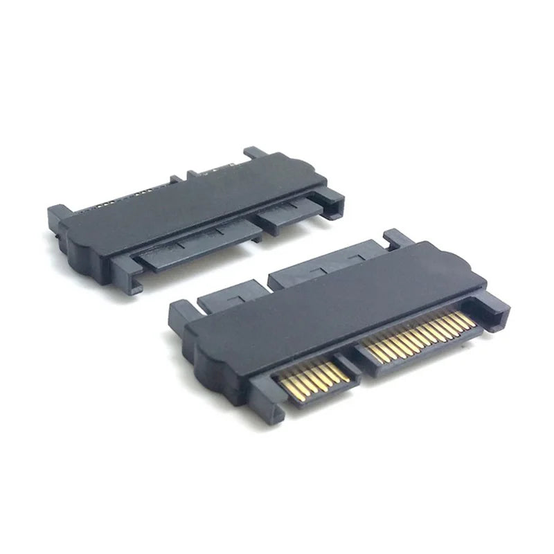 Convertidor adaptador SATA macho a SATA macho de 22 pines con cable de datos de alimentación SATA hembra de 7 pines y 15 pines.