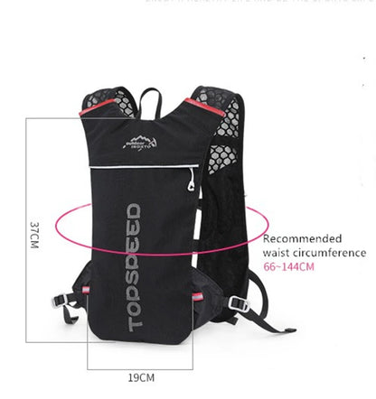 Mochila ultraligera de 5 l para correr en senderos al aire libre, chaleco de hidratación para correr, bolsa transpirable para ciclismo de maratón, botella de agua de 500 ml.