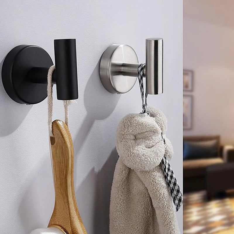 1 juego de accesorios de baño de acero inoxidable plateado, toallero, soporte para papel higiénico, gancho para barra de toalla, accesorios de baño