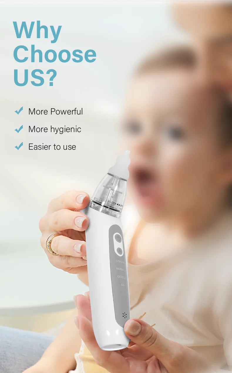 2025 New Pattern Baby Electric Nasal Aspirator, Charging Version, Newborn Baby Nasal Aspirator Sucks Out Mucus to Prevent Nasal Congestion