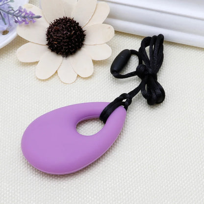 Collar sensorial para masticar, paquete de colgante de silicona para masticar, juguete de entrenamiento y desarrollo para bebés en dentición, autismo y ansiedad.