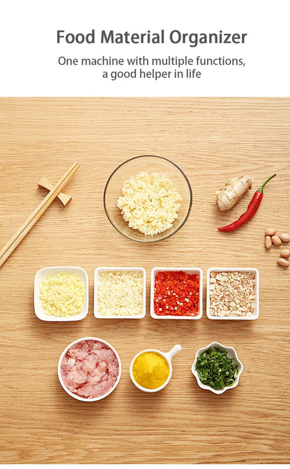 Mini batidoras de alimentos multifunción, picadora de ajo, cortadora de verduras, picadora de carne, prensa de ajo manual para cocina doméstica.