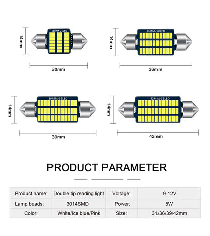 1pcs Festoon 31mm 36mm 39mm 42mm Car interior lights ceiling light License Plate Lamp Internal reading light Map light Dome lamp