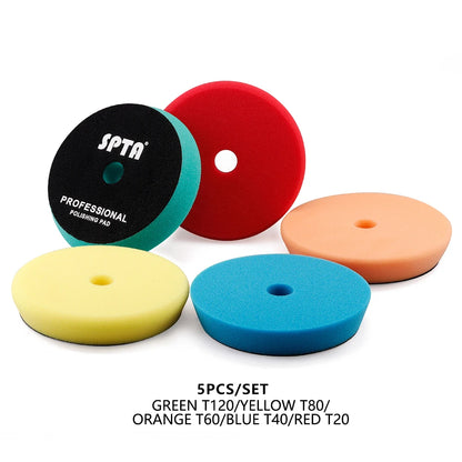 (Venta individual) Almohadillas de pulido SPTA de 3" (80 mm)/5" (125 mm)/6" (150 mm) en forma de T para pulidoras de vehículos DA/RO/GA