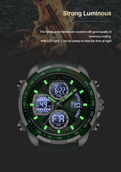 NAVIFORCE Fashion Military Watches for Men Luxury Original Sports Chronograph Watch Waterproof Quartz Clock Digital WristWatch