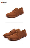 2024 Spring Suede Leather Men's Oxford Casual Shoes Classic Sneakers Comfortable Footwear Dress Shoes Large Size Flats