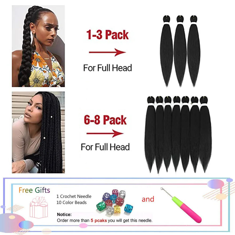 Long Easy Jumbo Tranças Extensões de cabelo sintético, Kanekalon para Crochet, Yaki Straight Trança, Box Cabelo Trançado, 20 ", 26", 30"