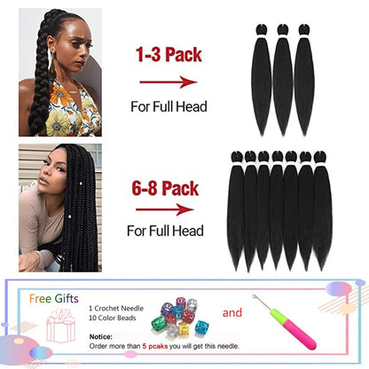 Long Easy Jumbo Tranças Extensões de cabelo sintético, Kanekalon para Crochet, Yaki Straight Trança, Box Cabelo Trançado, 20 ", 26", 30"