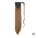 32inches Synthetic Ponytail Hair Extension Clip in Fake Wig Hairpiece Blonde Wrap Around Pigtail Long Smooth Overhead Pony Tail