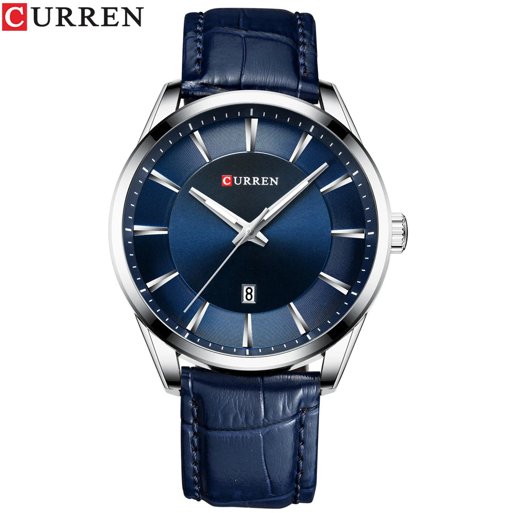 CURREN Quartz Watches for Men Leather Strap Male Wristwatches Top Luxury Brand Business Men's Clock 45 mm Reloj Hombres