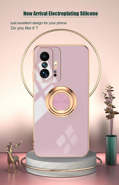 Luxury Plating Silicone Case For Xiaomi Mi 13T 13 11T 12T Mi11T 14 Mi14 Mi11T Mi12T Mi13T Full Protective Cover With Ring Holder