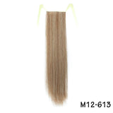 32inches Synthetic Ponytail Hair Extension Clip in Fake Wig Hairpiece Blonde Wrap Around Pigtail Long Smooth Overhead Pony Tail