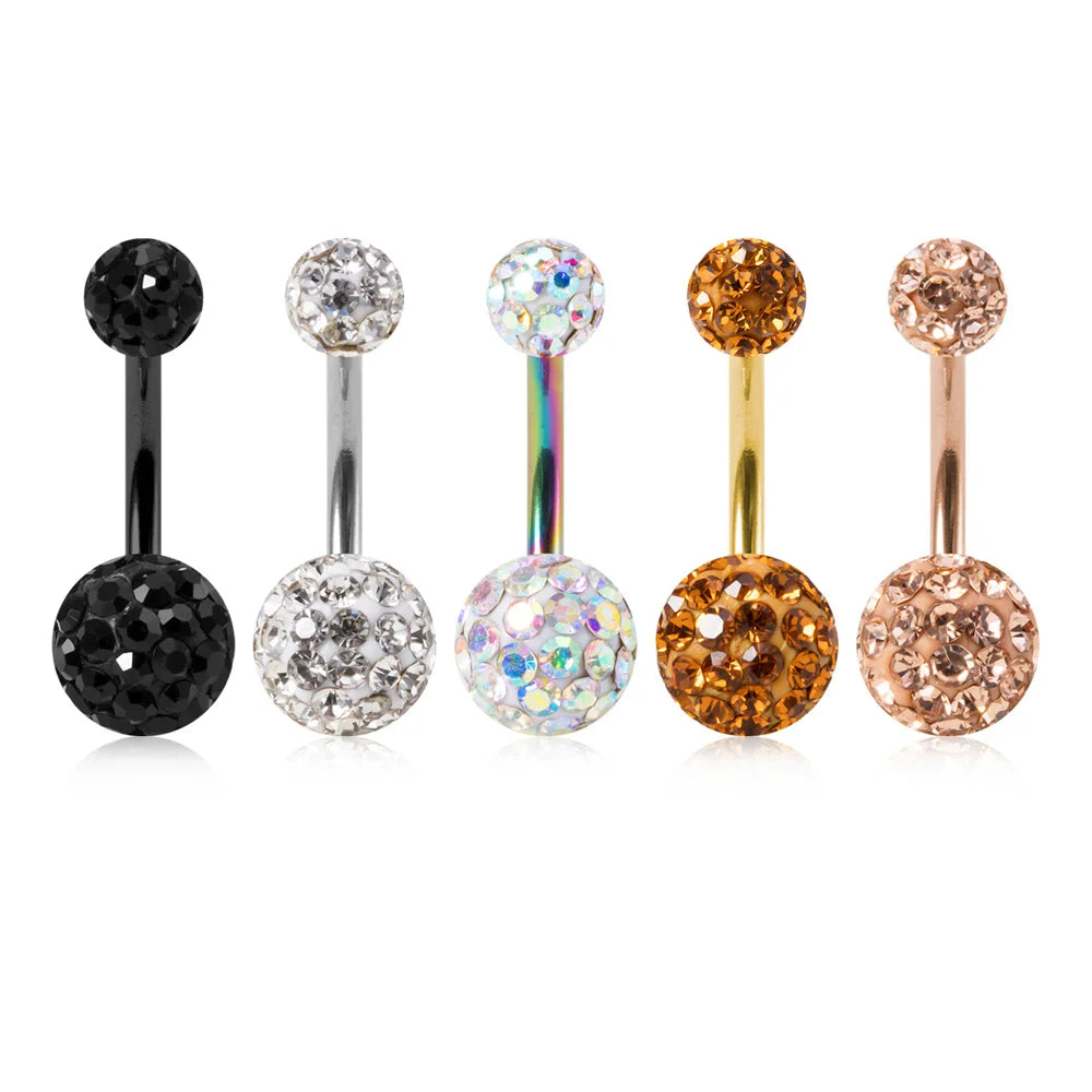 5Pcs 14G Navel Piercing Jewelry Set Sexy Colorful Acrylic Belly Piercing for Women 316L Surgical Steel Bar Belly Button Rings