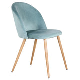 A Set of 4 Dining Chairs With Soft Velvet and Metal Legs, Suitable for Kitchen, Dining Room, Living Room, Lounge (Pink/Green/Blue)