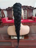 Rabo de cabelo com trança 75cm textura afro kinky straight