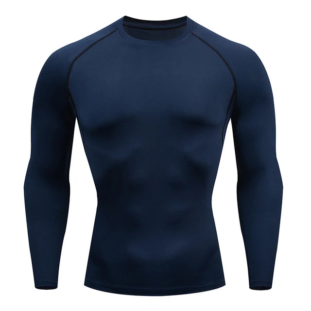 Camiseta de compresión para correr para hombre, ajustada, de manga larga, para entrenamiento y jogging, para gimnasio, Dry Fit Rashgard 