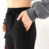 Pantalones cargo para mujer 2023, pantalones harén de moda con bolsillos punk, pantalones deportivos con cadena, elásticos Harajuku, cintura alta, ropa de calle.