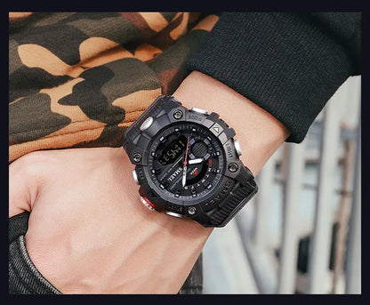 SMAEL Fashion Sport Watches Men Shock Resistant 50M Waterproof Wristwatch LED Alarm Stopwatch Clock Military 8040 Men Watch