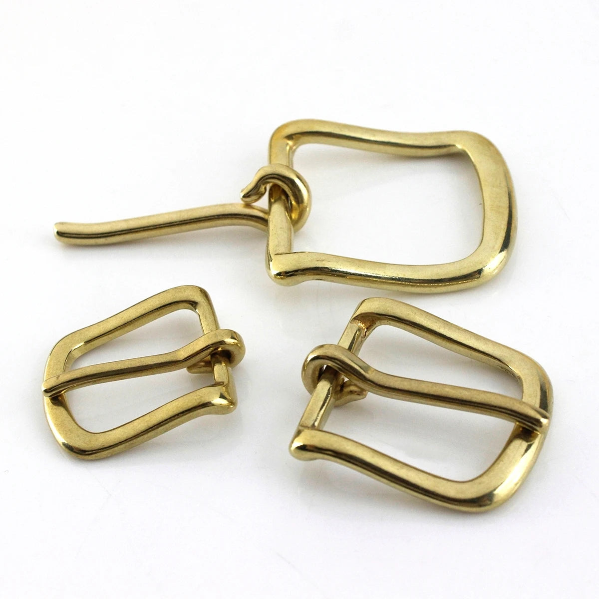 Solid Brass Belt Buckle End Bar Heel bar Buckle Single Pin Belt Half Buckle For Leather Craft Bag Strap Jeans Webbing Dog Collar