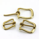 Solid Brass Belt Buckle End Bar Heel bar Buckle Single Pin Belt Half Buckle For Leather Craft Bag Strap Jeans Webbing Dog Collar