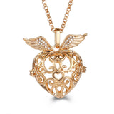 Mexico Music Ball Hollow Zircon Pendant Vintage Perfume Locket Necklace Aromatherapy Diffuser Sweater Chain For Women Jewelry