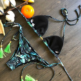 Conjunto de bikini sexy 2021 de 2 piezas con estampado de calor, traje de baño deportivo para mujer, ropa de playa, traje de baño push-up acolchado, mono de baño exquisito