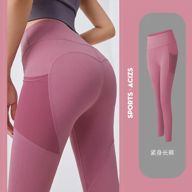 Leggings deportivos sin costuras para mujer, leggings de gimnasio para mujer, pantalones de yoga de cintura alta 